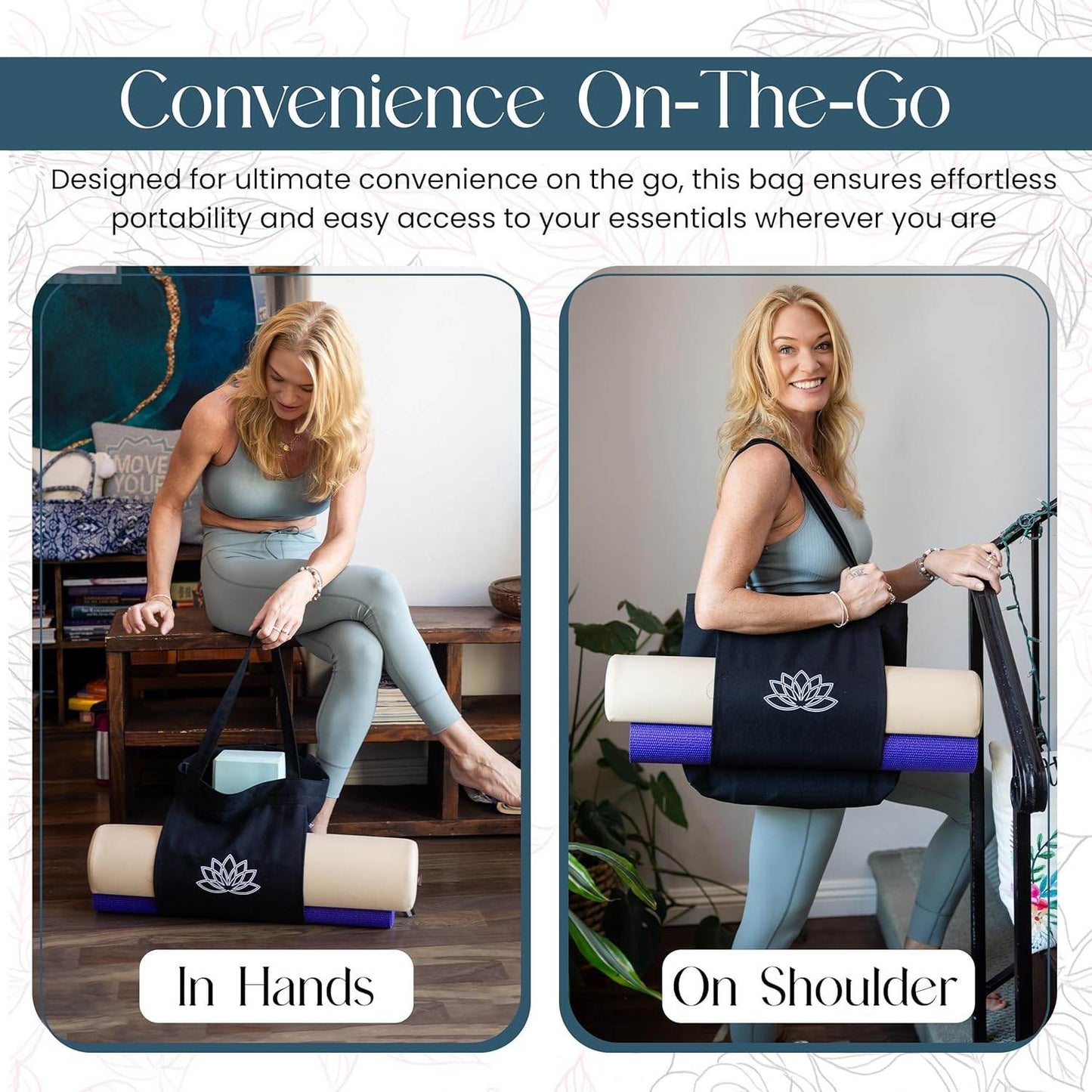 Yoga Mat Carrier - Women's Workout Bag - Gym Tote for Yoga Mat & Accessories - zenfulharmony.com