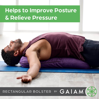 Gaiam Yoga Bolster - Long, Rectangular Meditation Pillow - Supportive Cushion for Restorative Yoga and Sitting on the Floor - Built-In Carrying Handle - Machine Washable Cover' - zenfulharmony.com