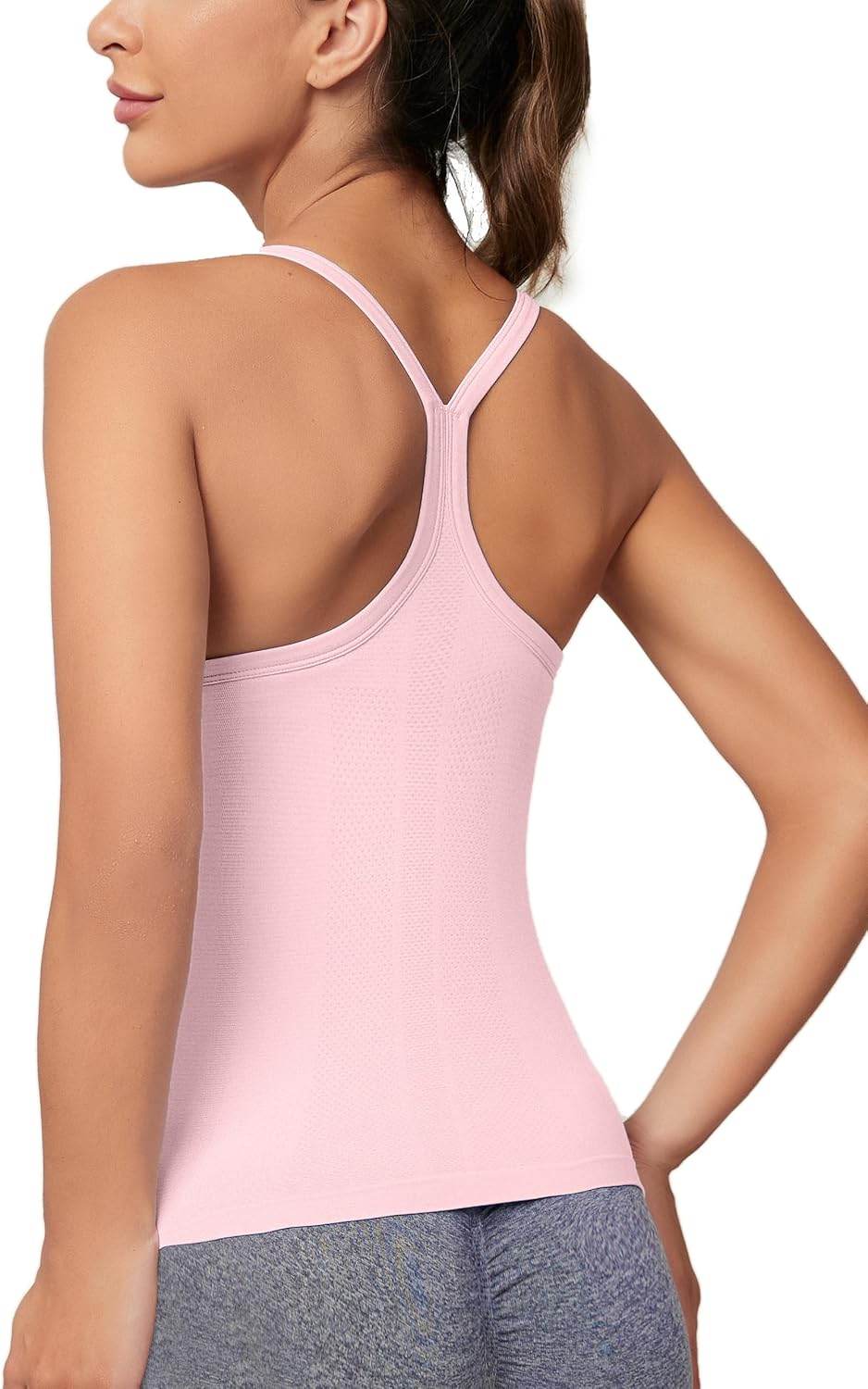 MathCat Workout Tank Tops for Women with Built in Bra, Sleeveless Gym Tops Seamless Racerback Athletic Yoga Shirts - zenfulharmony.com