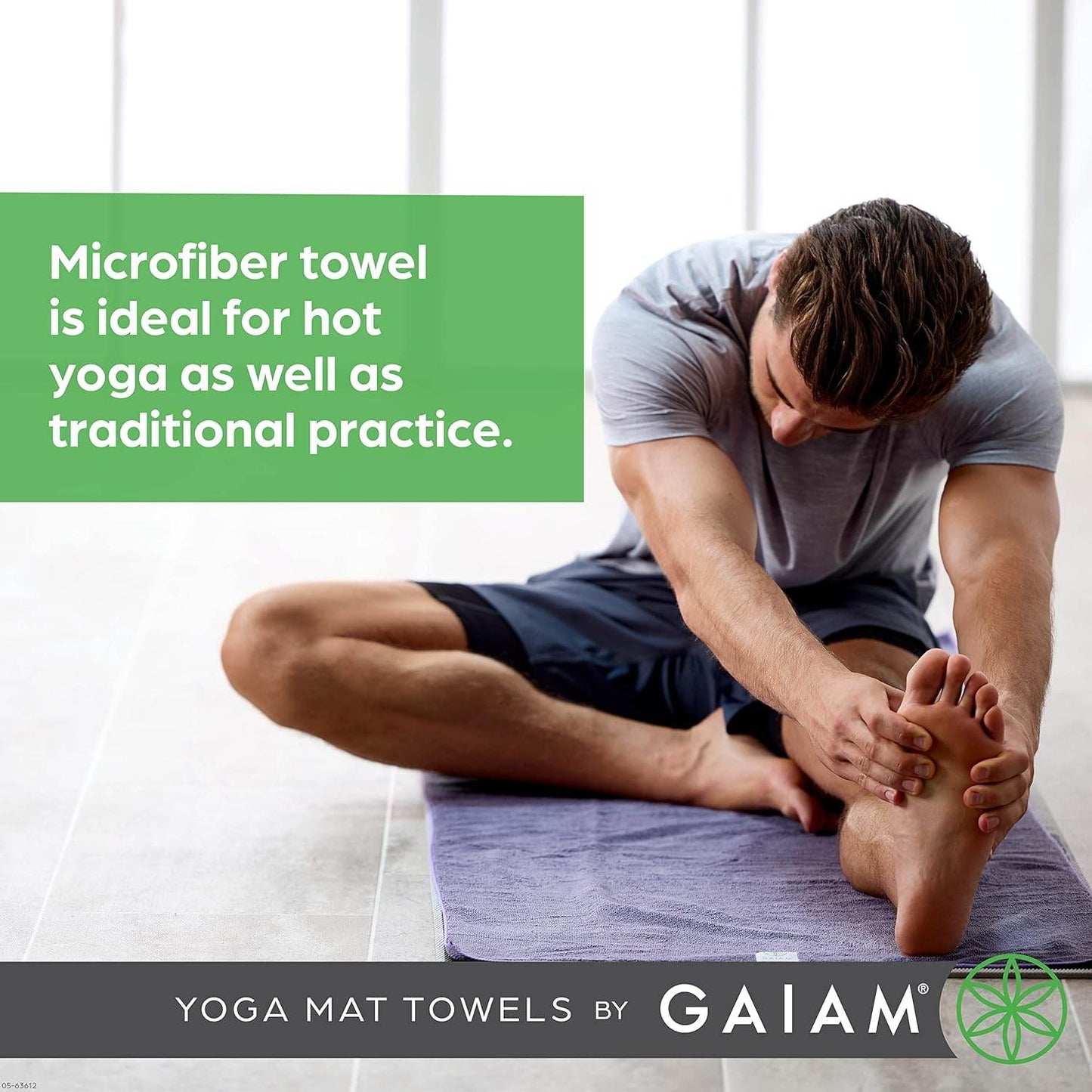 Gaiam Yoga Mat Towel Microfiber Mat-Sized Yoga Towel for Hot Yoga - zenfulharmony.com