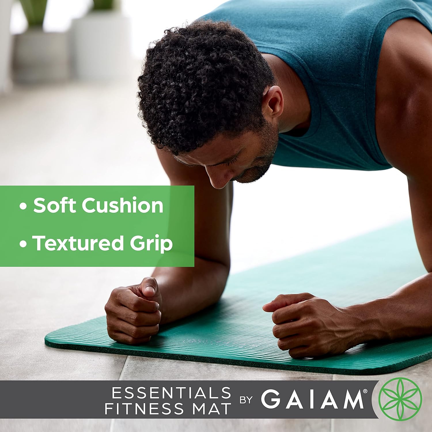 Gaiam Essentials Thick Yoga Mat Fitness & Exercise Mat with Easy-Cinch Yoga Mat Carrier Strap, 72"L x 24"W x 2/5 Inch Thick - zenfulharmony.com