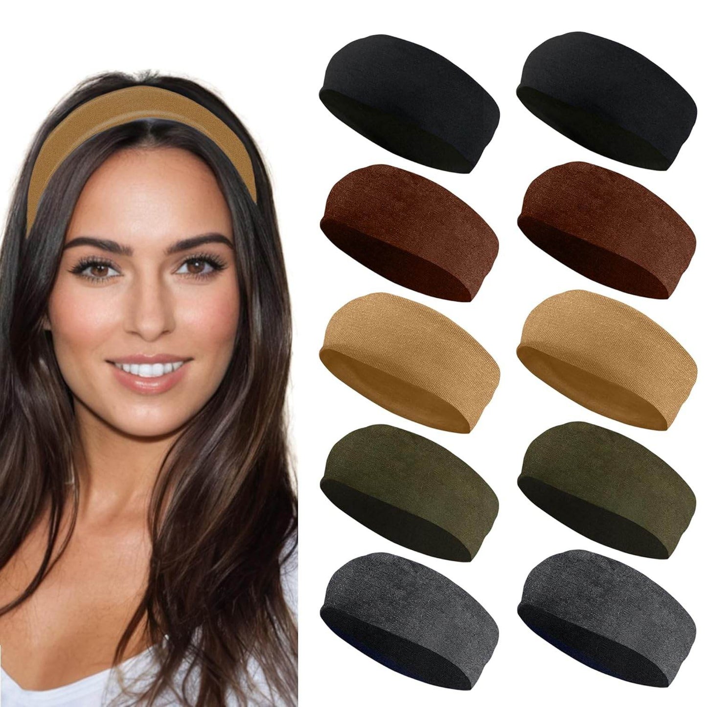 Styla Hair Headbands for Women Stretch Fashion Headbands 10 Pack Non-Slip Head Wraps Great for Spa, Sports, Yoga, Pilates, Running, Gym Headband, Workouts (Variety) - zenfulharmony.com