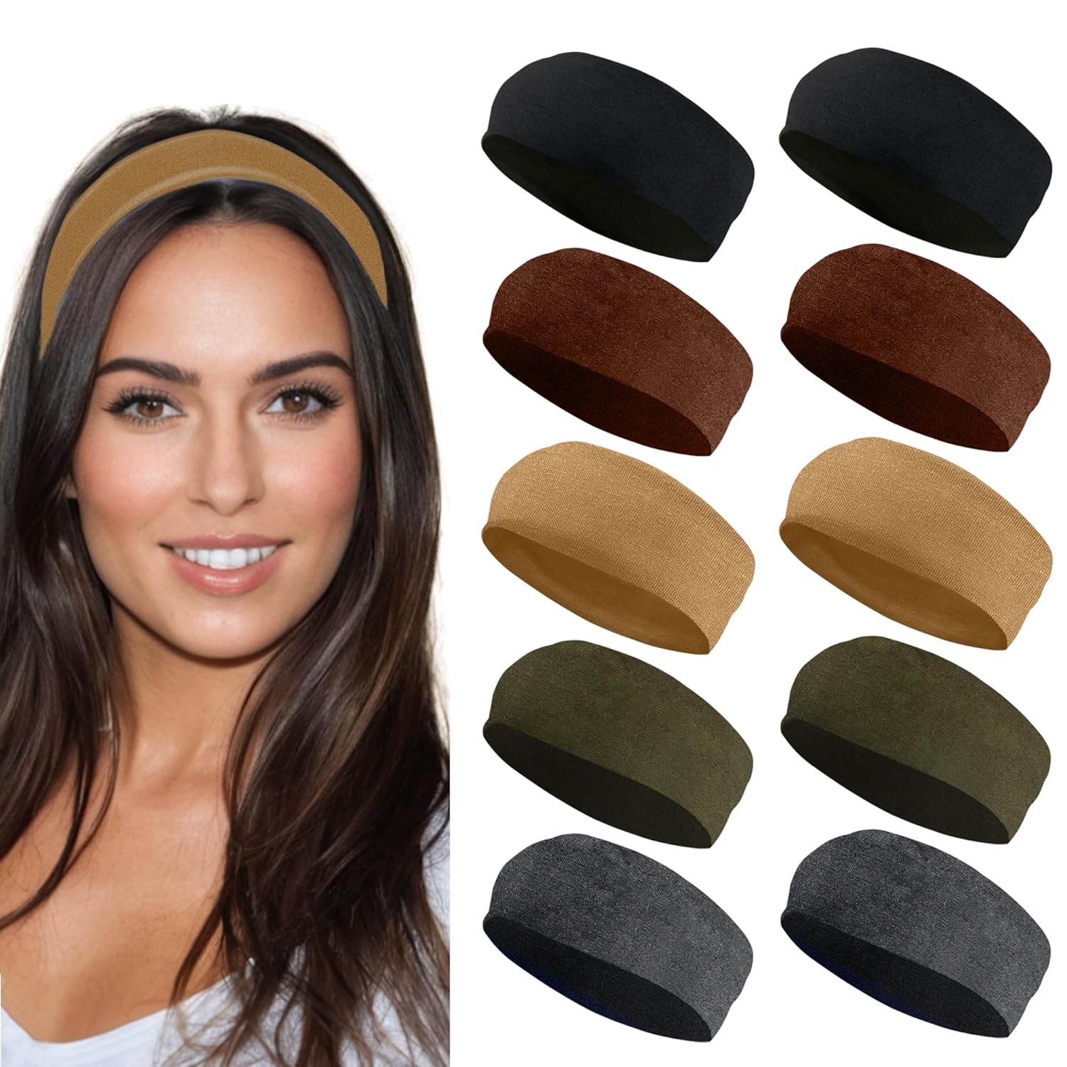 Styla Hair Headbands for Women Stretch Fashion Headbands 10 Pack Non-Slip Head Wraps Great for Spa, Sports, Yoga, Pilates, Running, Gym Headband, Workouts (Variety) - zenfulharmony.com