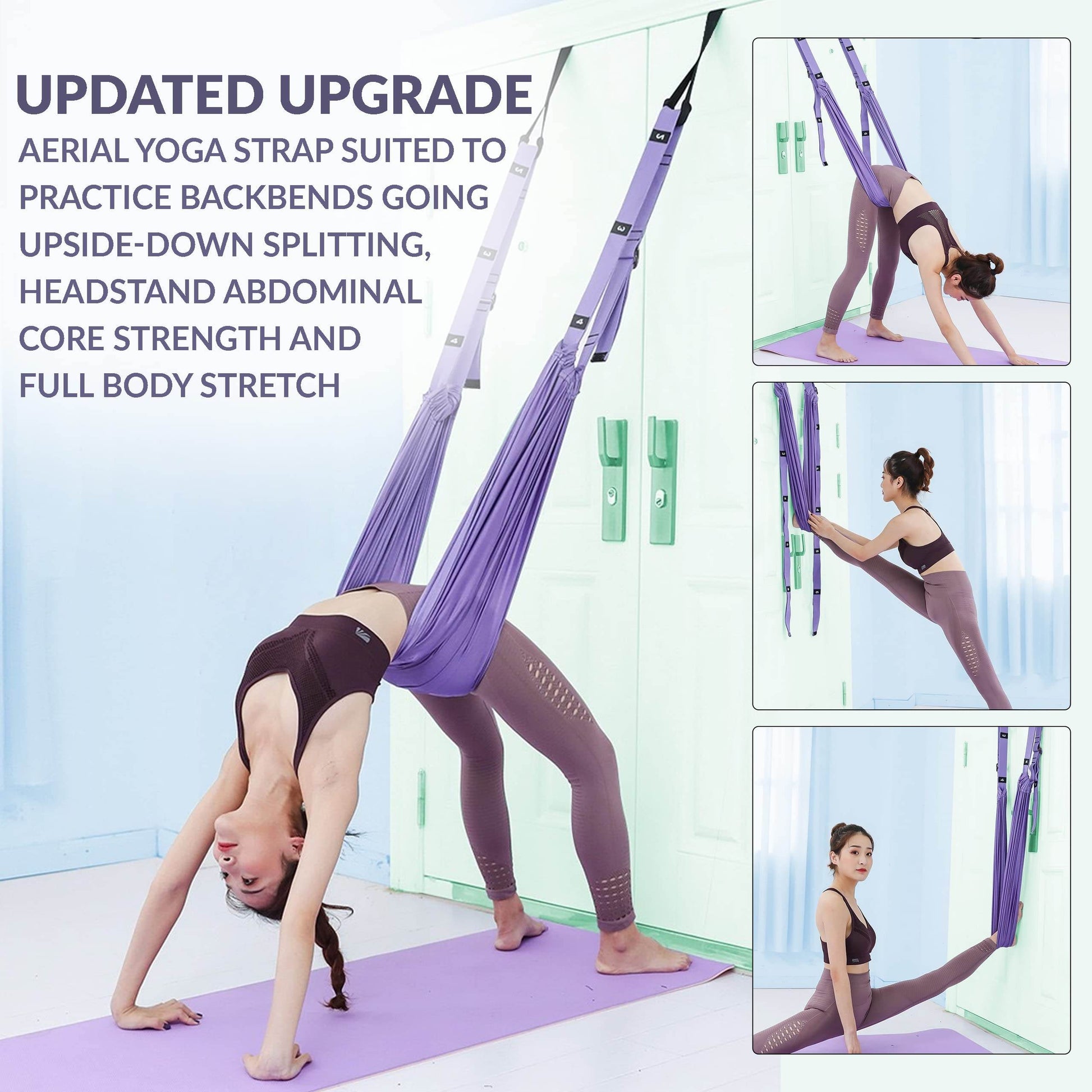 Leg Stretcher Strap, Stretching Equipment with Door Anchor Flexibility Trainer Backbend Assist for Dance Aerial Yoga Ballet Leg Stretching Exercise - zenfulharmony.com
