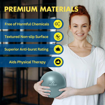 ProBody Pilates Ball Small Exercise Ball, 9 Inch Barre Ball, Mini Soft Yoga Ball, Workout Ball for Stability, Barre, Ab, Core, Physio and Physical Therapy Ball at Home Gym & Office (Blue) - zenfulharmony.com