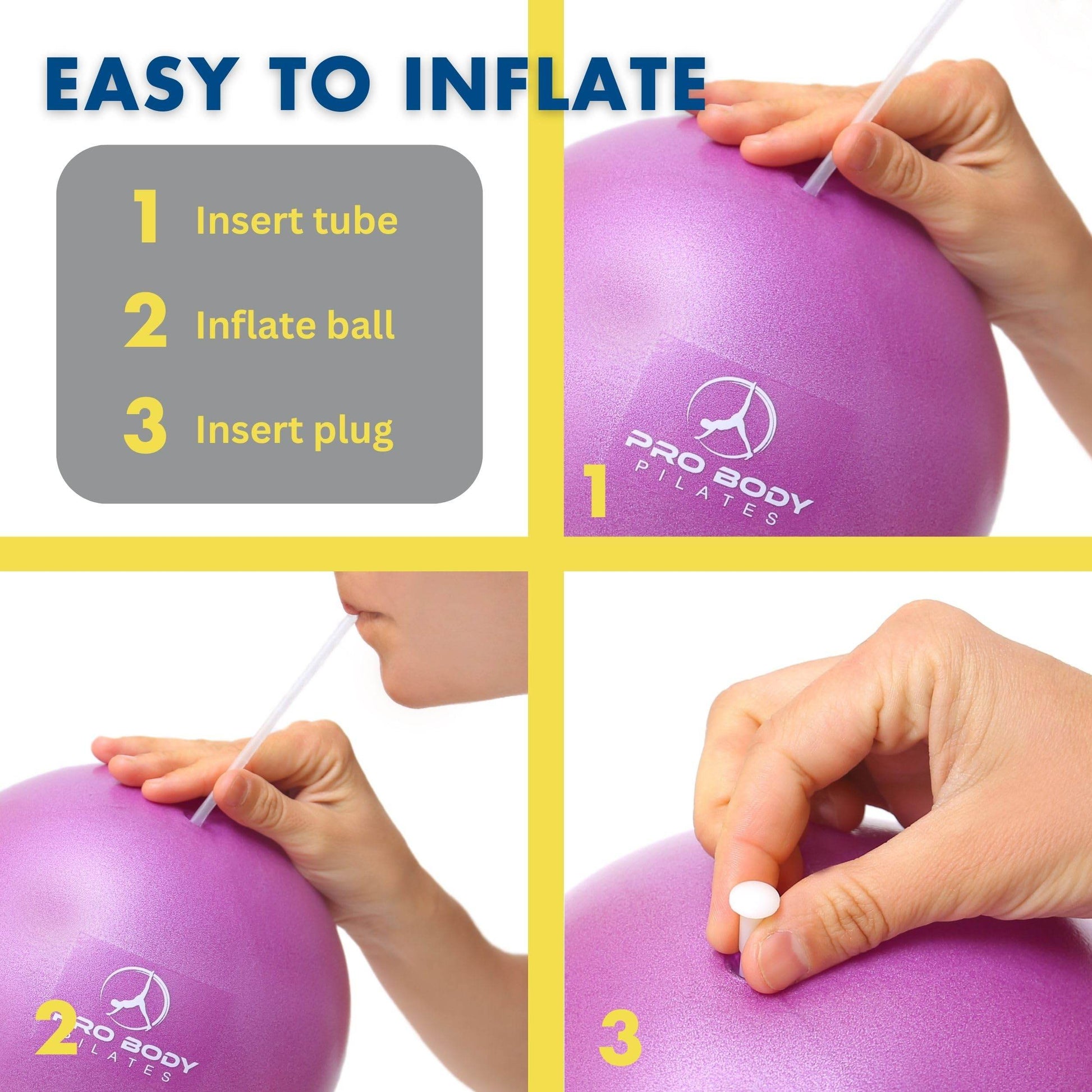 ProBody Pilates Ball Small Exercise Ball, 9 Inch Barre Ball, Mini Soft Yoga Ball, Workout Ball for Stability, Barre, Ab, Core, Physio and Physical Therapy Ball at Home Gym & Office (Blue) - zenfulharmony.com