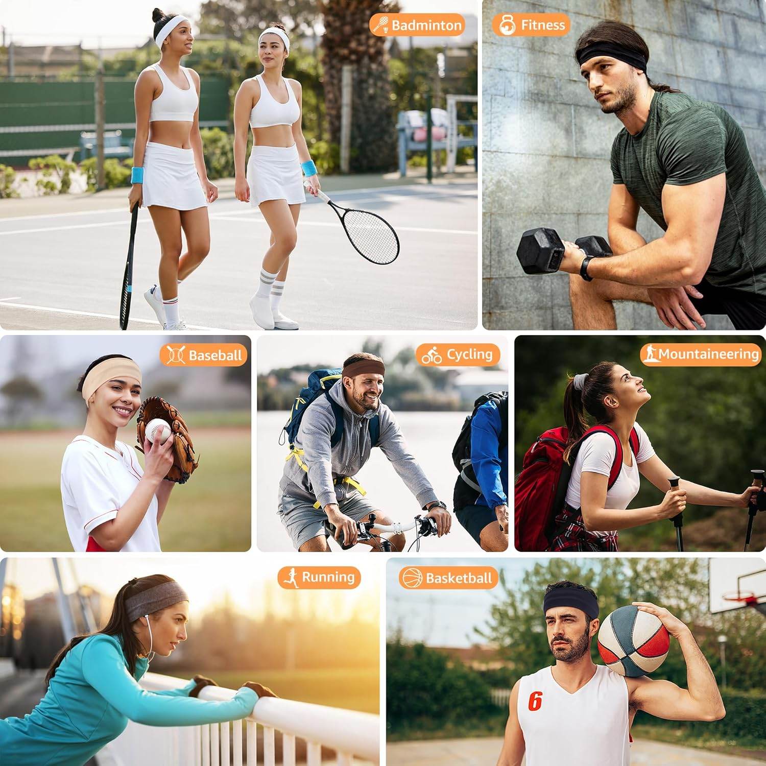 Headbands for Women Non Slip - 7PCS Fashion Sports Hair Bands for Women's Hair, Soft Cotton Cloth Stretchy Headbands for Women for Workout Yoga Running - zenfulharmony.com