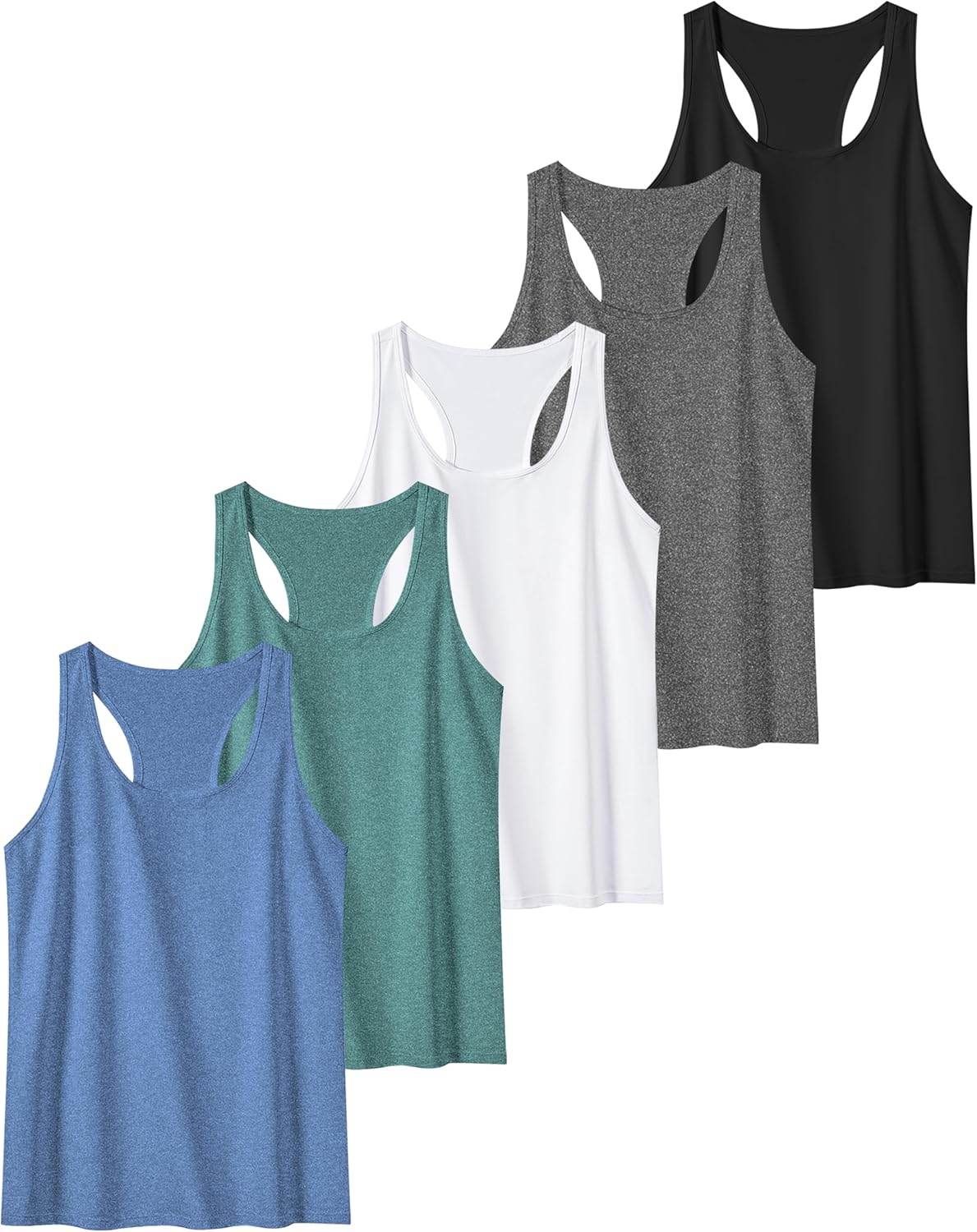 6 or 5 Pack Workout Tank Tops for Women, Athletic Racerback Sports Tank Tops, Compression Sleeveless Dry Fit Shirts - zenfulharmony.com