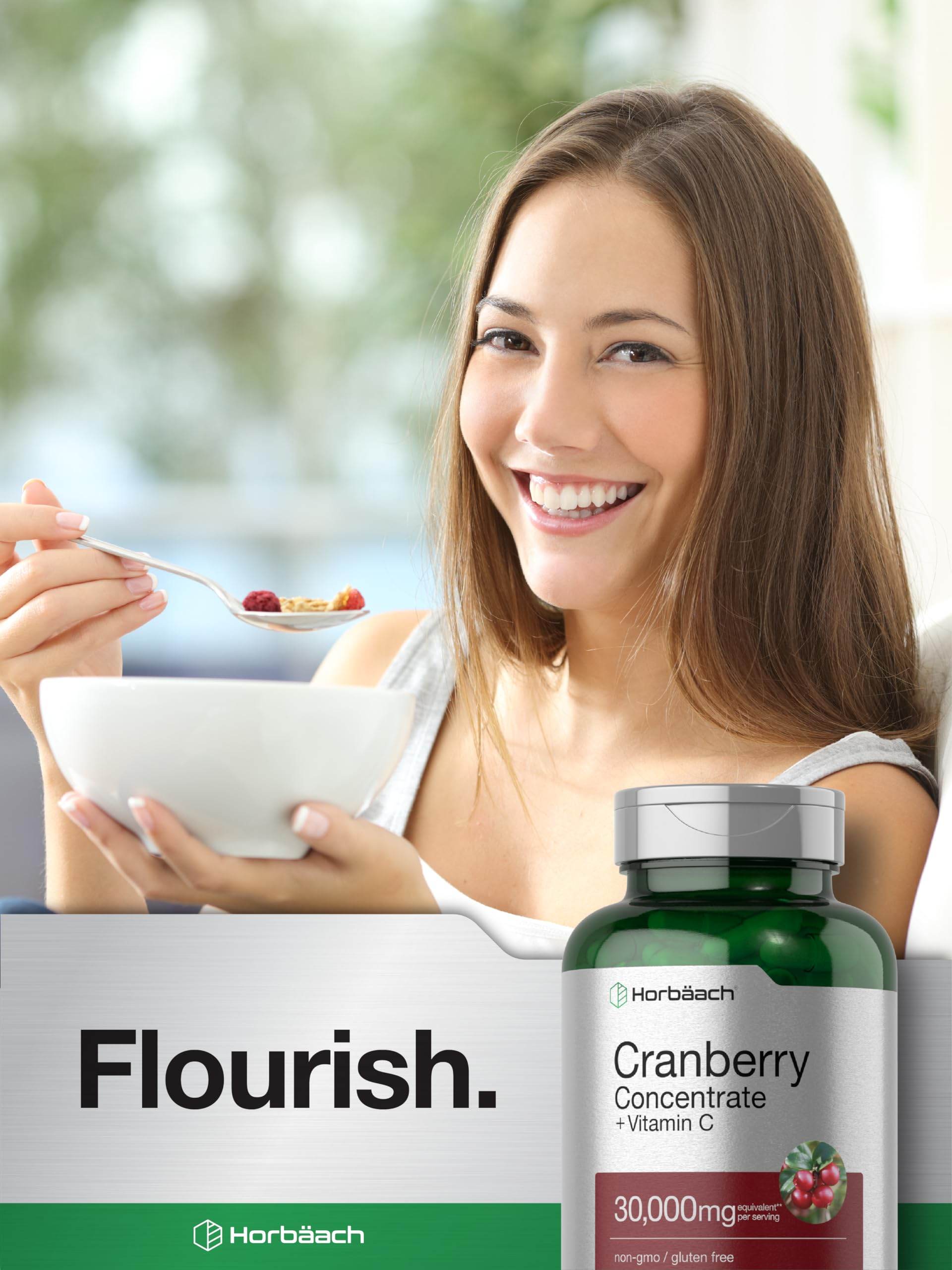 Horbäach Cranberry Pills 30,000mg | 120 Capsules | with Vitamin C | Supplement Contentrate for Women & Men | Vaccinium Macrocarpon | Non-GMO & Gluten Free - zenfulharmony.com