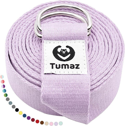 Tumaz Yoga Strap/Stretch Bands [15+ Colors, 6/8/10 Feet Options] with Extra Safe Adjustable D-Ring Buckle, Durable and Comfy Delicate Texture - Best for Daily Stretching, Physical Therapy, Fitness - zenfulharmony.com