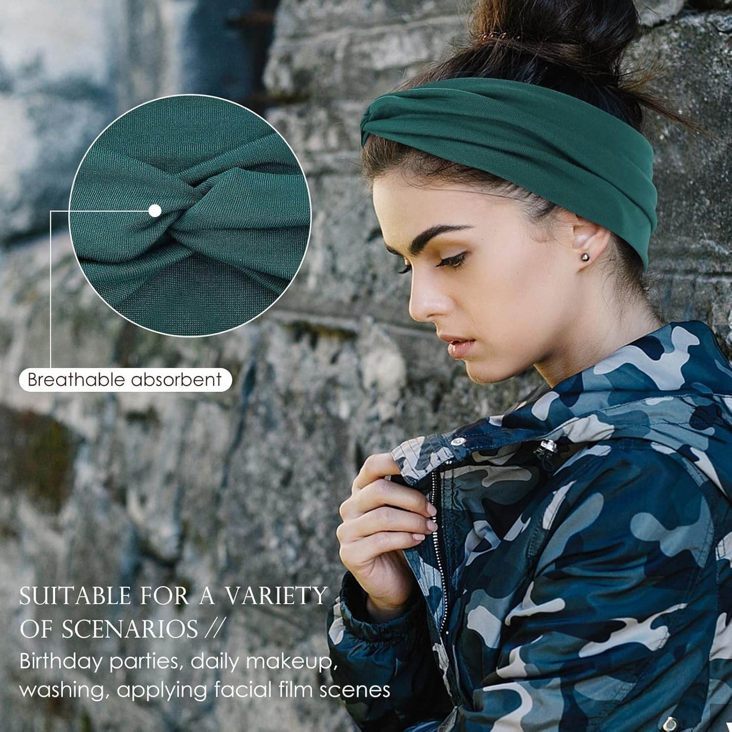 12 Pcs Stretchy Headbands for Women, Absorbed Sport Headband Soft Twist Knotted Headbands for Daily Life Yoga Workout - zenfulharmony.com