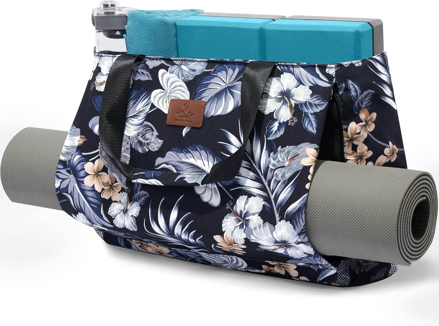 Heathyoga Multi-Functional Yoga Mat Carrier Gym Tote Bag - Large Mat Pocket, Women's Workout Bag - zenfulharmony.com