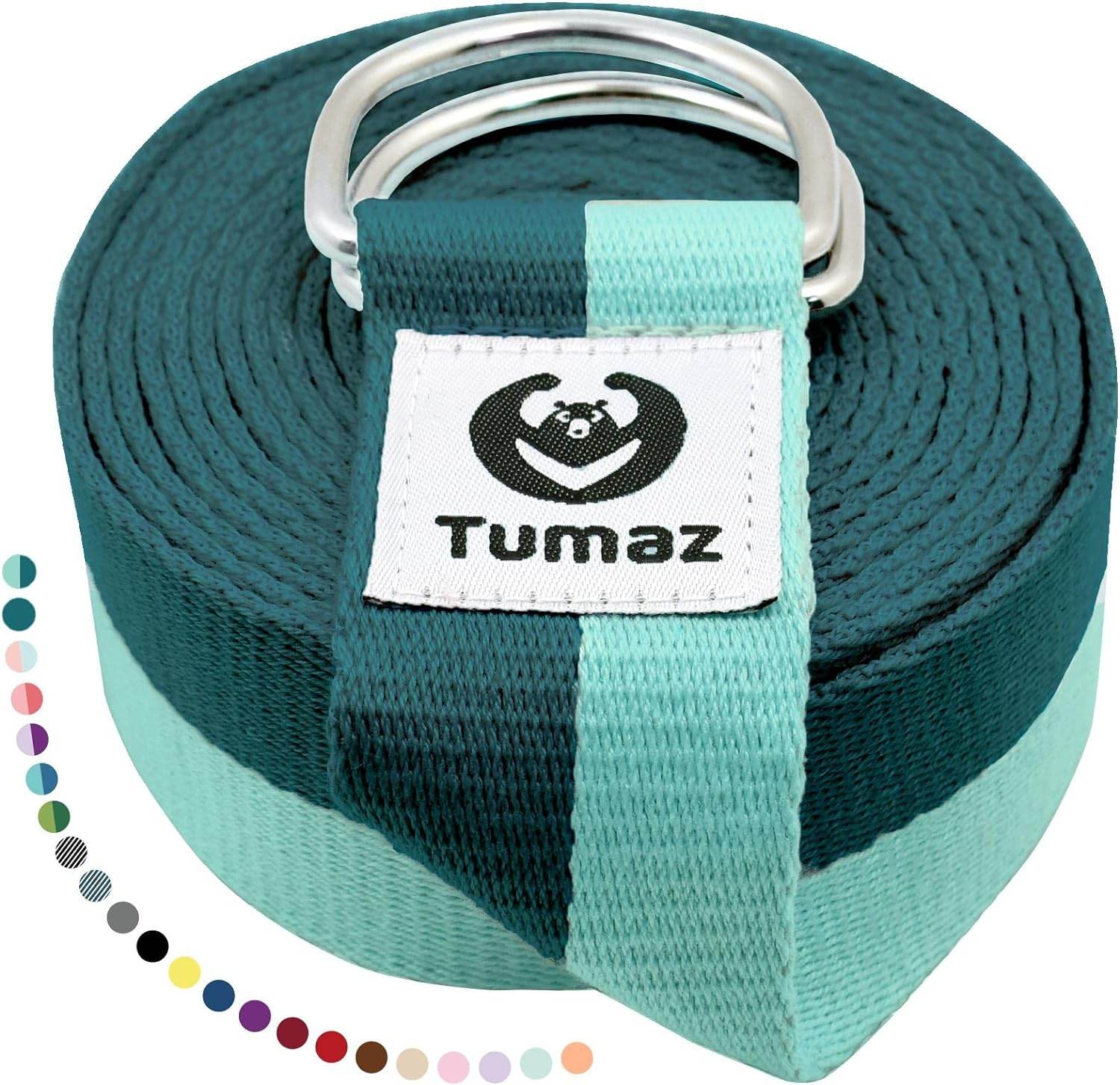 Tumaz Yoga Strap/Stretch Bands [15+ Colors, 6/8/10 Feet Options] with Extra Safe Adjustable D-Ring Buckle, Durable and Comfy Delicate Texture - Best for Daily Stretching, Physical Therapy, Fitness - zenfulharmony.com