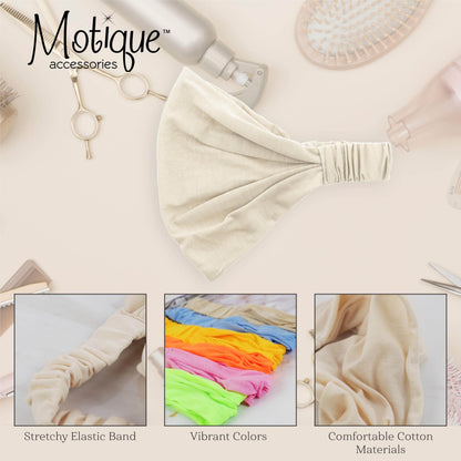 Motique Accessories Tan Wide Cotton Head Band Solid Boho Yoga Style Soft Hairband for Women - zenfulharmony.com