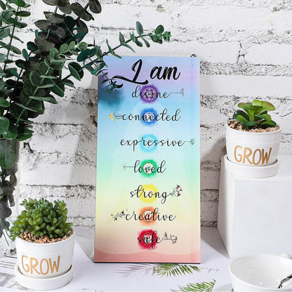 Chakra Quotes Sign Wall Decor Yoga Zen Wall Art Wooden Spiritual Decor Motivational Meditation Wall Art Zen Buddhism Spa Room Decor for Yoga Living Room Bedroom Bathroom Wall Decorations (Safe Style) - zenfulharmony.com