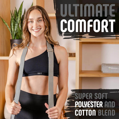 Gradient Fitness Yoga Strap, Friction-Less Easy-Feed Buckle, Super Soft Cotton/Polyester Blend Webbing, Free eGuide. (8 Feet) - zenfulharmony.com