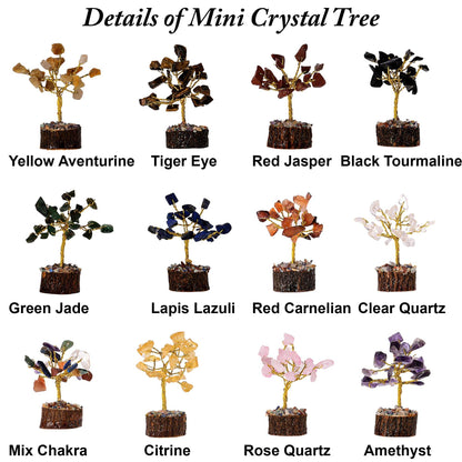Crystal Tree Gift for Women - Set of 12 Handcrafted Tree of Life Chakra Healing Crystals & Stones for Positive Energy, Good Luck - Perfect Home and Office Decor - Birthday Gifts for Mom & Dad - zenfulharmony.com