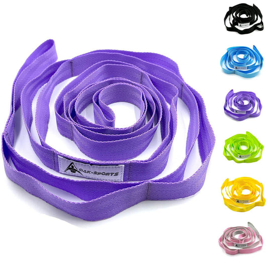 Stretching Strap Yoga Strap with Loops, Stretch Straps for Physical Therapy, Non-Elastic Exercise Strap for Pilates, Dance and Gymnastics with Workout Guide (Purple) - zenfulharmony.com