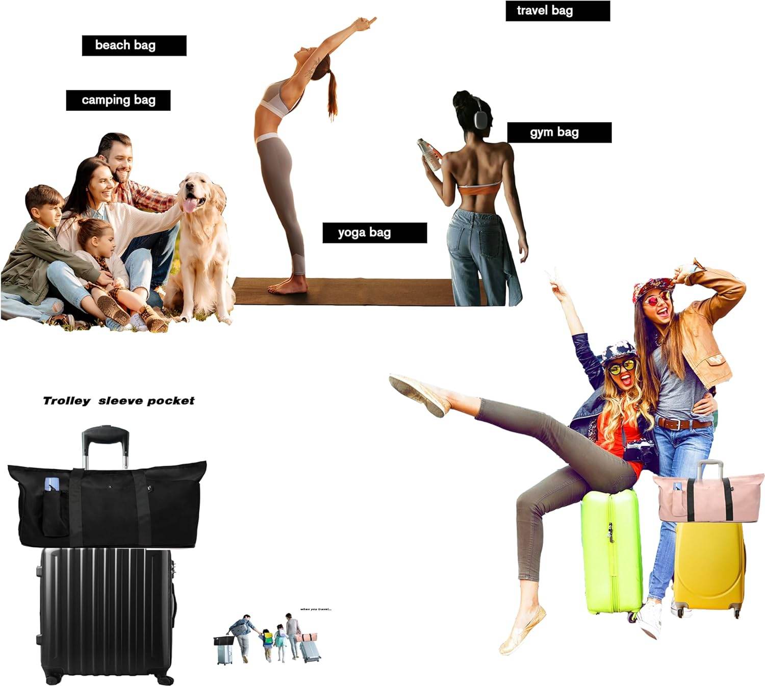 Yoga Mat Bag with Shoes compartment & Wet Compartment & shoulder bag &crossbody yoga bag large yoga bag with Yoga Mat Holder Yoga Bag with Adjustable Mat Strap for Women Men - zenfulharmony.com