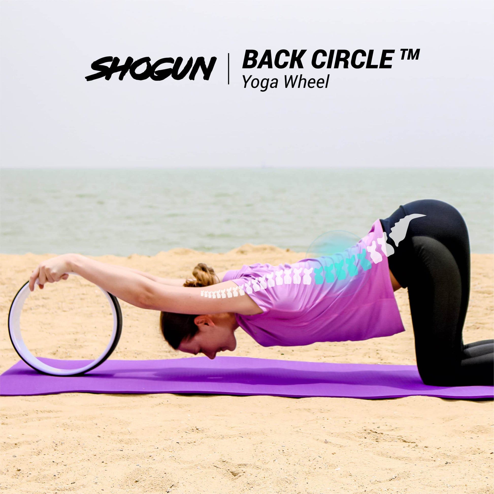 Shogun Yoga Wheel Roller for Back Pain Relief - Back Roller Wheel Stretching Device for Back Pain Relief - Back Cracking Wheel Perfect for Spine Stretching, Improved Flexibility & Mobility - zenfulharmony.com
