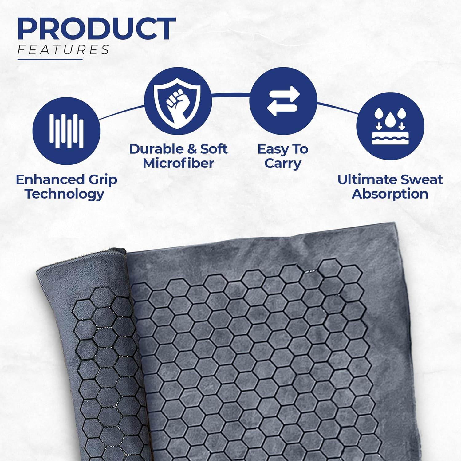 Hot Yoga Mat Towel - Yoga Mat Non Slip w/Honeycomb Design | Easy to Carry Hot Yoga Towel | Perfectly Sized Non Slip Yoga Mat 73” x 26” | Soft & Durable Hot Yoga Towels - zenfulharmony.com