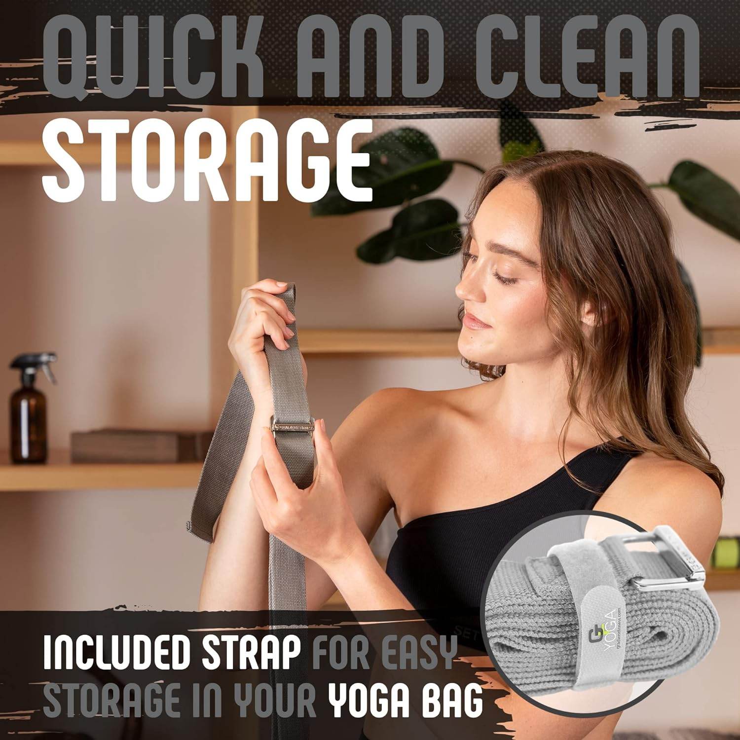 Gradient Fitness Yoga Strap, Friction-Less Easy-Feed Buckle, Super Soft Cotton/Polyester Blend Webbing, Free eGuide. (8 Feet) - zenfulharmony.com