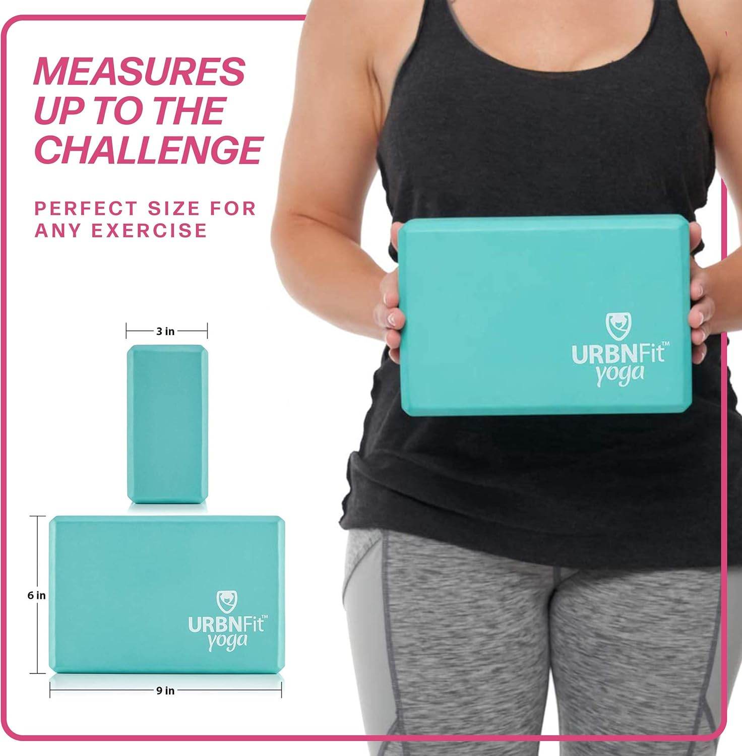 URBNFit Yoga Blocks 2 Pack - Sturdy Foam Yoga Block Set with Strap for Exercise, Pilates Workout, Stretching, Meditation, Stability - High Density Non Slip Brick, Fitness Accessories - zenfulharmony.com