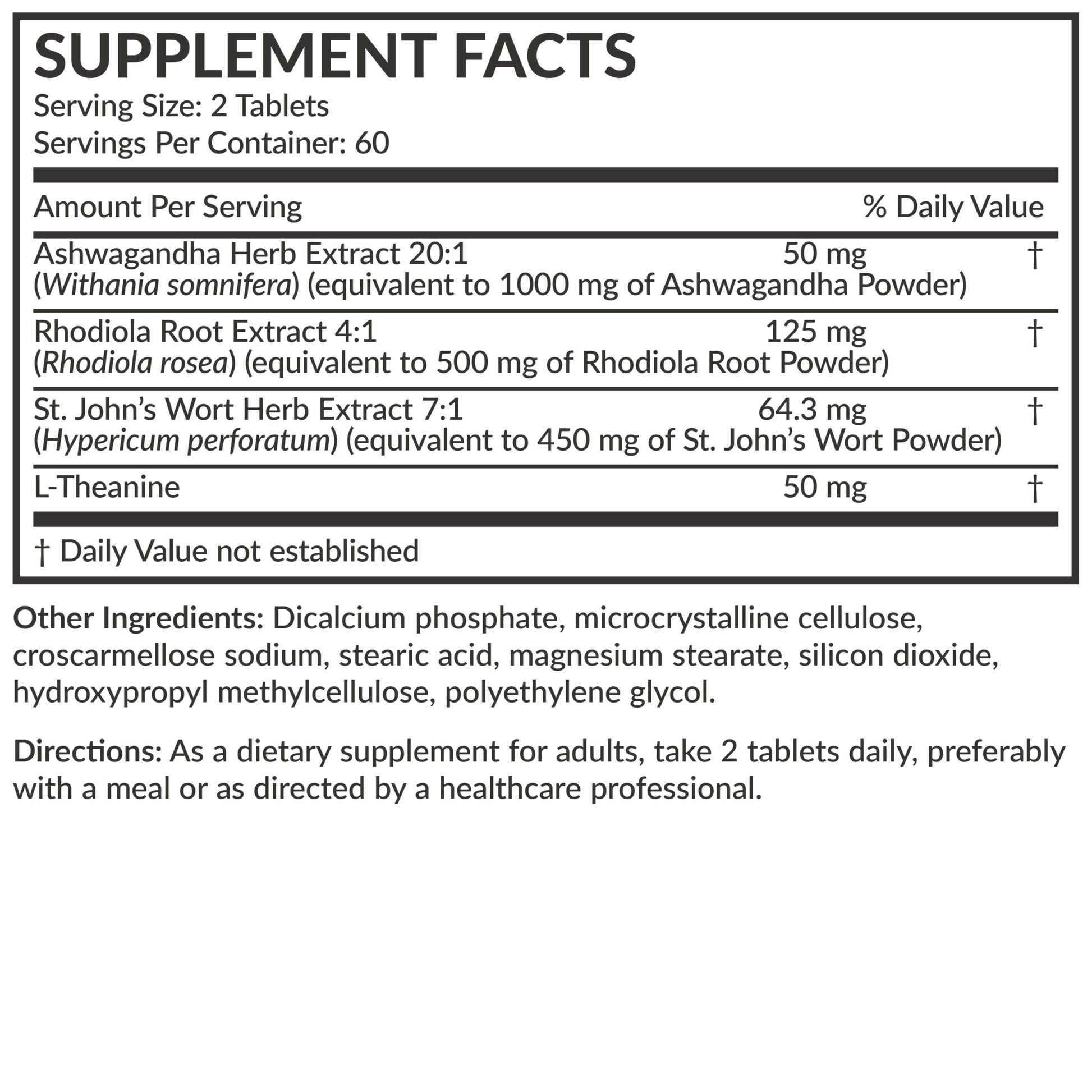 Futurebiotics Chill Pill + Ashwagandha, Rhodiola, St. John’s Wort, & L-Theanine - Non-GMO, 120 Vegetarian Tablets - zenfulharmony.com