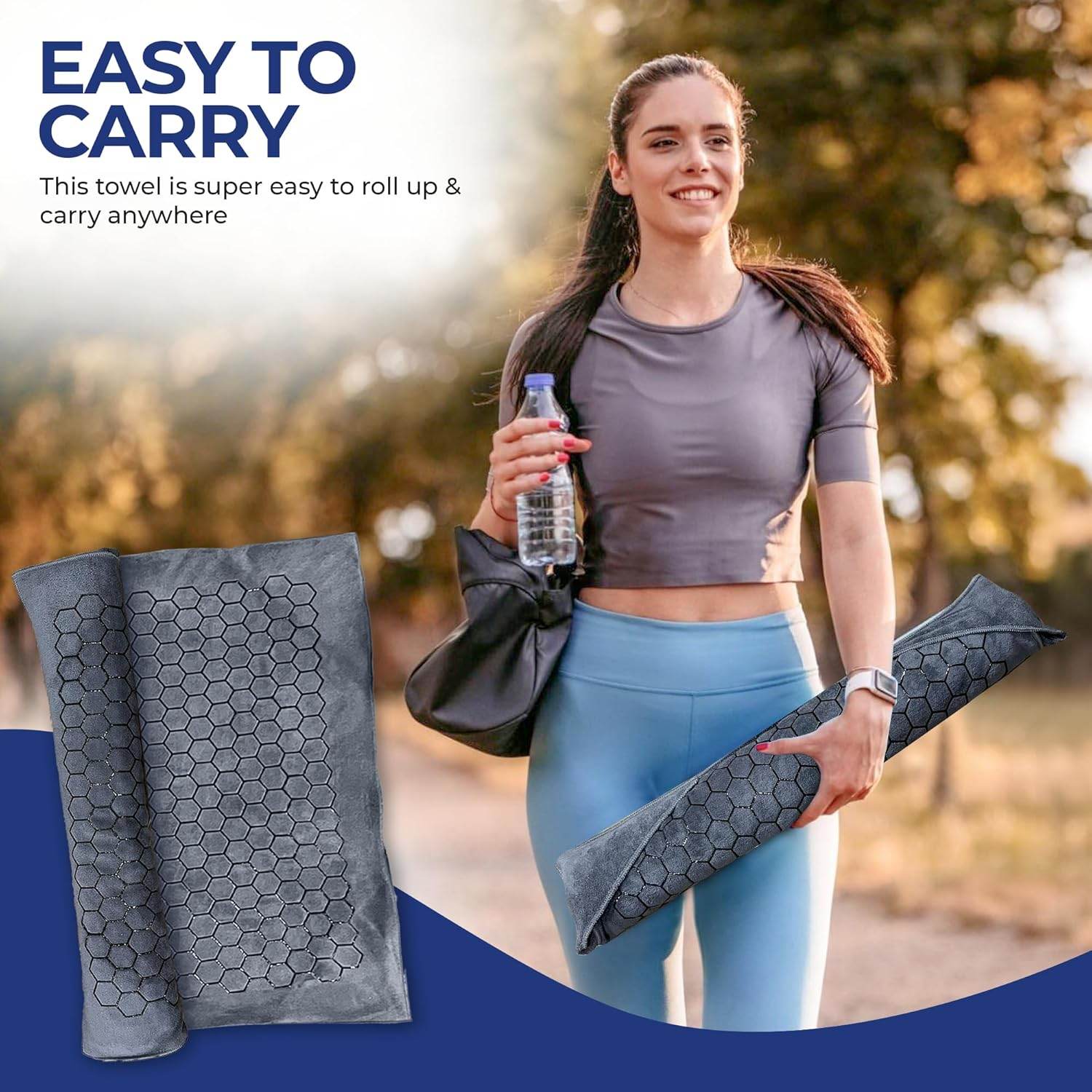 Hot Yoga Mat Towel - Yoga Mat Non Slip w/Honeycomb Design | Easy to Carry Hot Yoga Towel | Perfectly Sized Non Slip Yoga Mat 73” x 26” | Soft & Durable Hot Yoga Towels - zenfulharmony.com