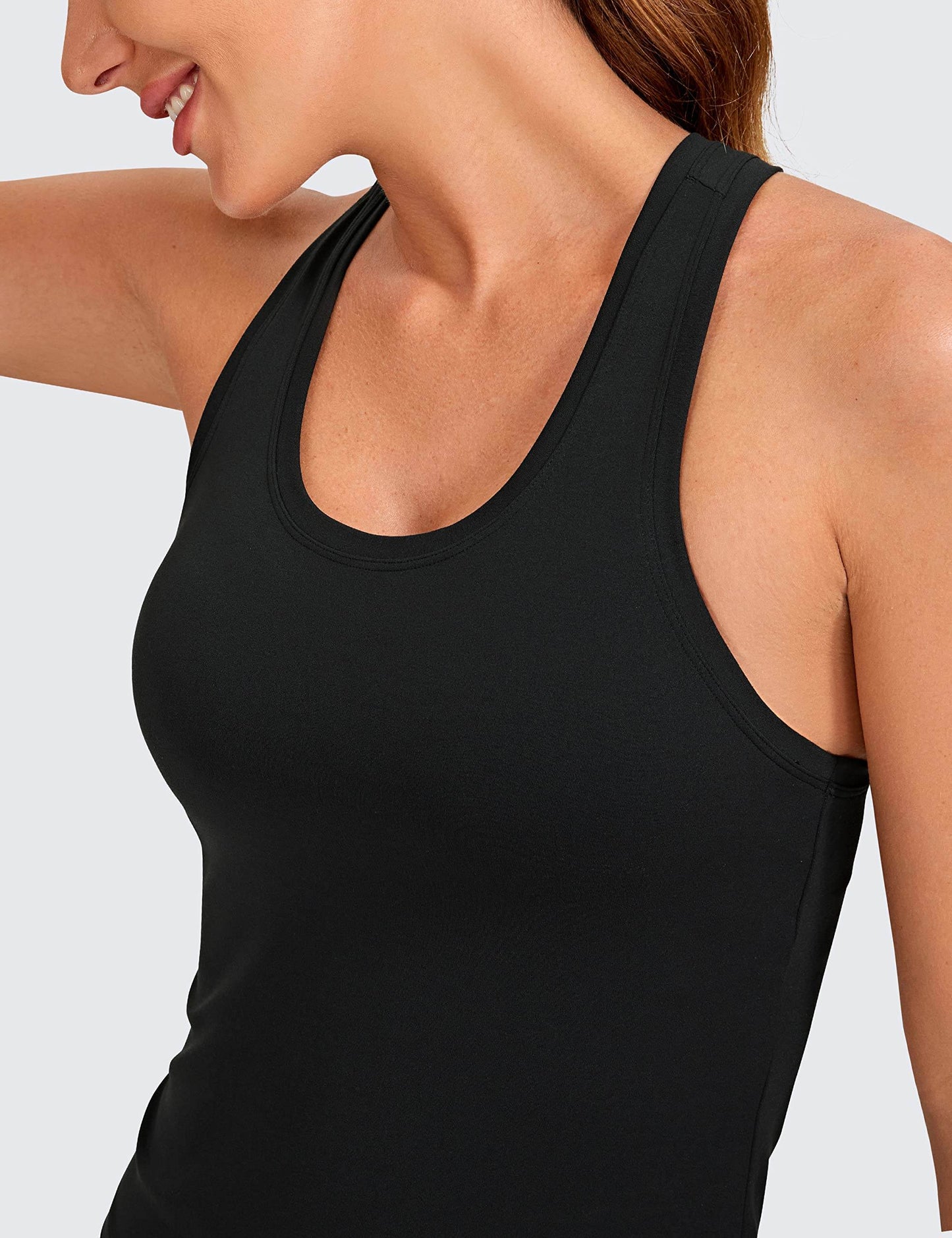 CRZ YOGA Butterluxe Racerback Workout Tank Tops for Women Sleeveless Gym Tops Athletic Yoga Shirts Camisole Black Small - zenfulharmony.com