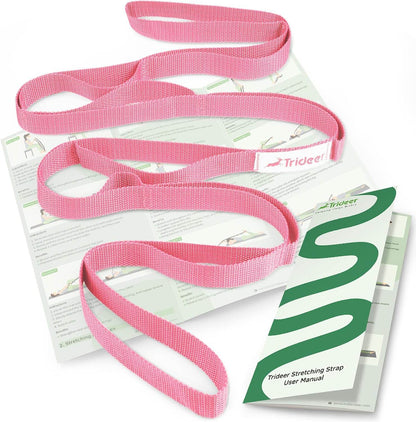 Trideer Stretching Strap Yoga Strap for Physical Therapy, 10 Loops Yoga Straps for Stretching, Non-Elastic Stretch Strap for Pilates, Exercise, Stretch Band for Women & Men with Exercise Book - zenfulharmony.com