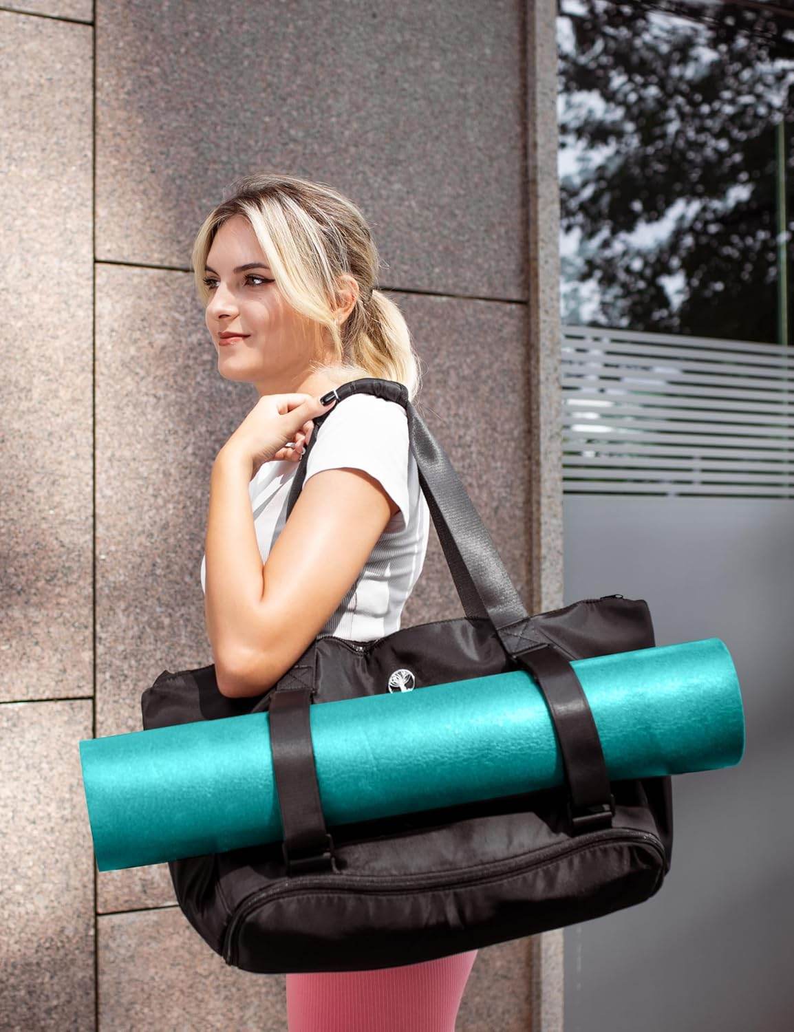 Yoga Mat Carrier - Expandable, Built-In Mat Straps, Water & Shock Resistant Laptop Pocket. Yoga Travel Bag with Luggage Sleeve, Gym Bags For Men & Women, Large Yoga Mat Tote Bag - zenfulharmony.com