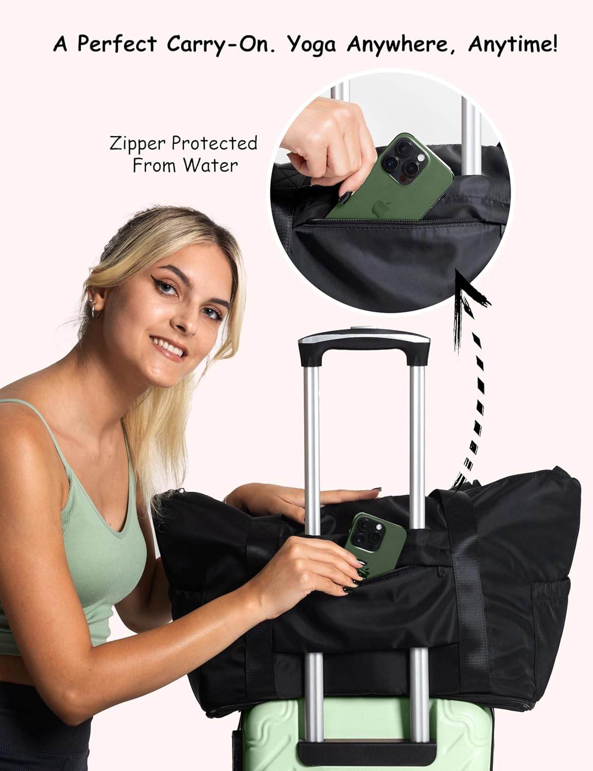 Yoga Mat Carrier - Expandable, Built-In Mat Straps, Water & Shock Resistant Laptop Pocket. Yoga Travel Bag with Luggage Sleeve, Gym Bags For Men & Women, Large Yoga Mat Tote Bag - zenfulharmony.com