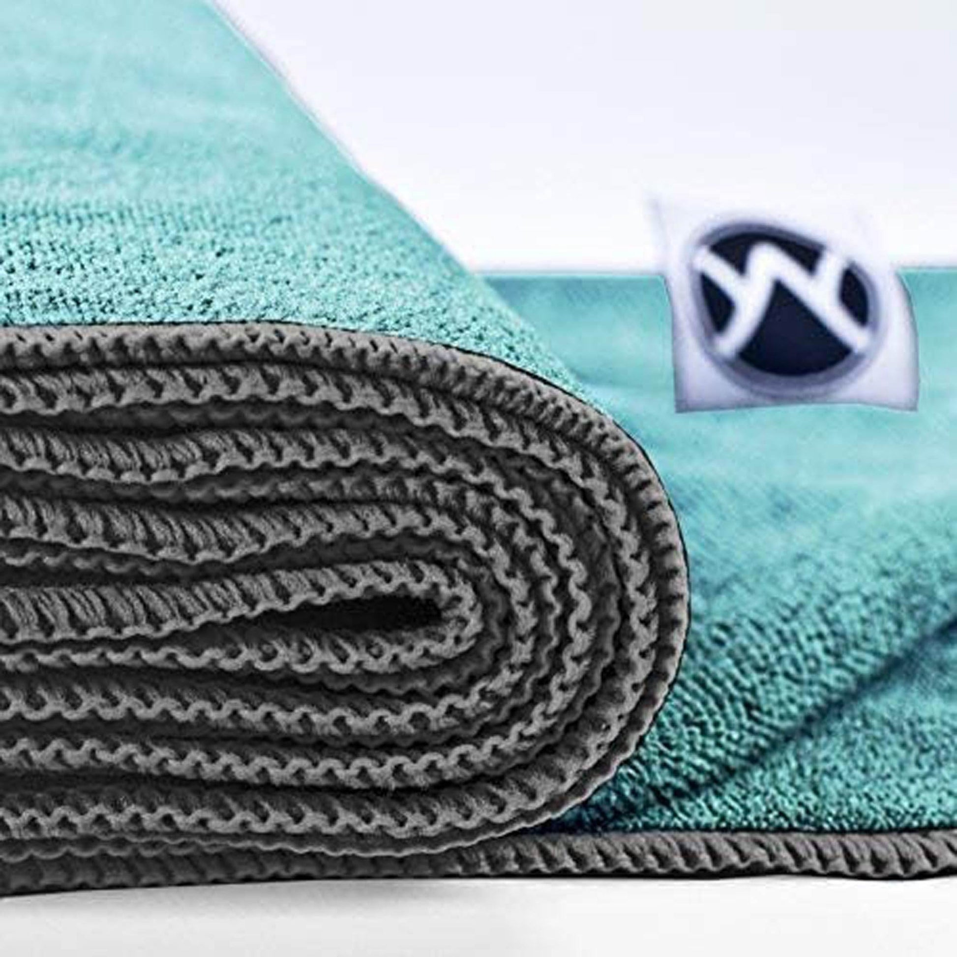 Youphoria Yoga Microfiber Towel Non-Slip Yoga Mat Towel - Hot Yoga Towel for Sweat & Grip... (Mint Towel/Gray Stitching) - zenfulharmony.com