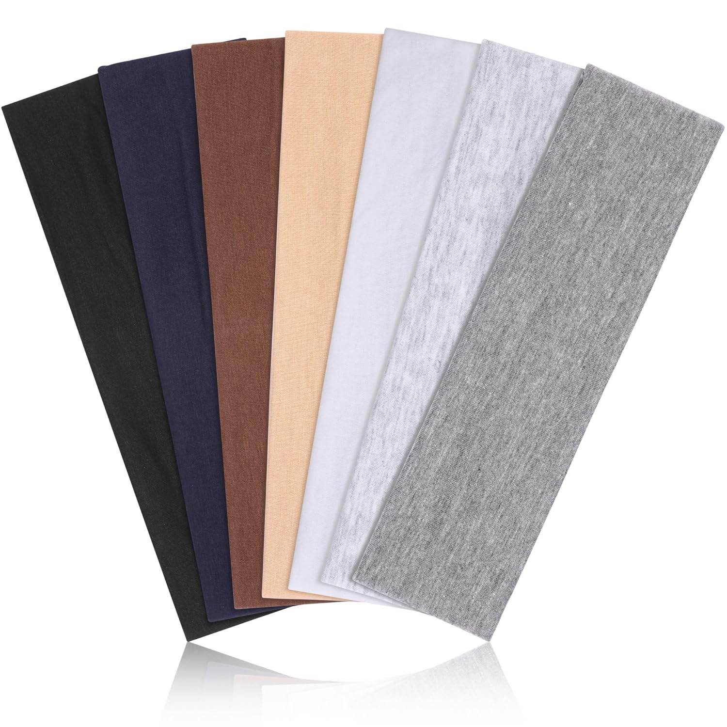 Headbands for Women Non Slip - 7PCS Fashion Sports Hair Bands for Women's Hair, Soft Cotton Cloth Stretchy Headbands for Women for Workout Yoga Running - zenfulharmony.com
