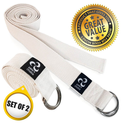 2 PACK Yoga Exercise Adjustable Straps 8Ft | BONUS eBook | with Durable D-Ring For Pilates & Gym Workouts | Hold Poses, Stretch, Improve Flexibility & Maintain Balance - zenfulharmony.com