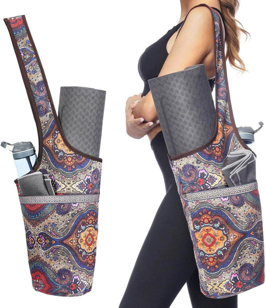 Ewedoos Yoga Mat Bag Yoga Bags with Large Size Pocket and Zipper Pocket, Fit Most Size Mats - zenfulharmony.com