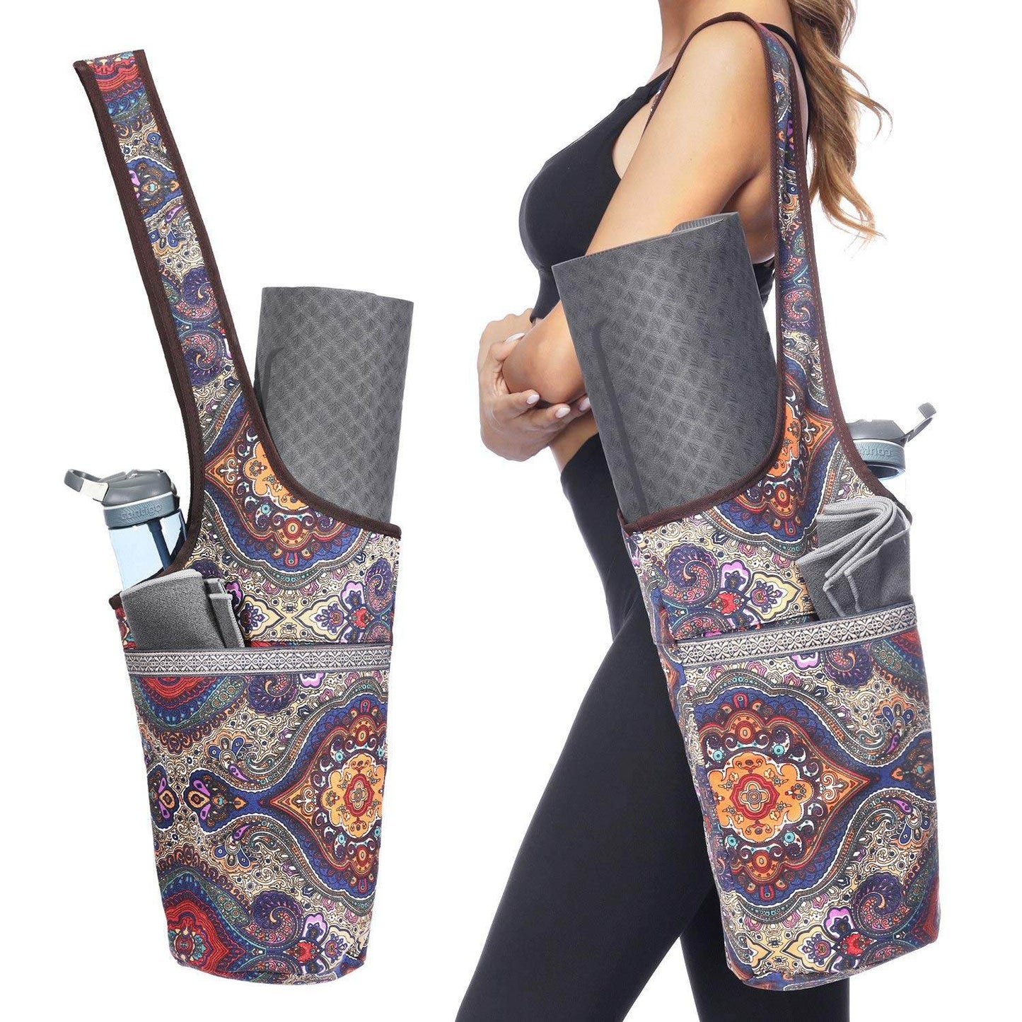 Ewedoos Yoga Mat Bag Yoga Bags with Large Size Pocket and Zipper Pocket, Fit Most Size Mats - zenfulharmony.com