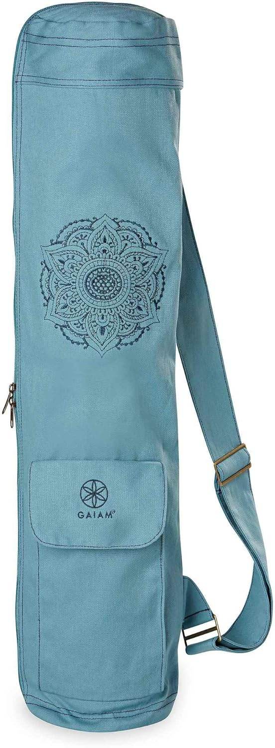 Gaiam Cargo Yoga Mat Bag, Full-Zipper Yoga Mat Carrier with Adjustable Strap, Front & Exterior Phone Pocket with Earbuds Slit, Stylish & Functional Fitness Mat Holder for Women & Men - zenfulharmony.com