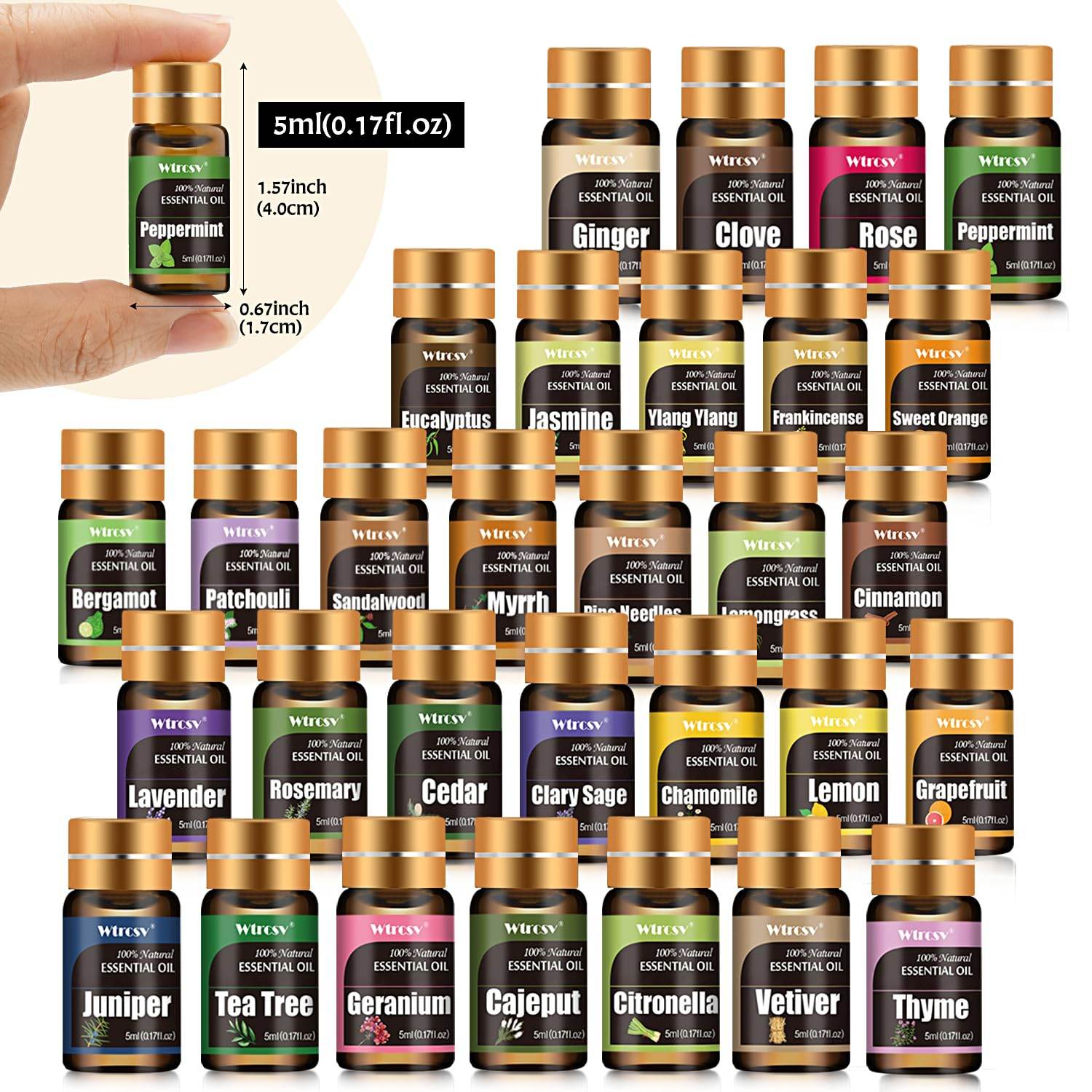 Essential Oils Set -Essential Oils - 100% Natural Essential Oils-Perfect for Diffuser, Humidifier,Aromatherapy, Massage,Skin & Hair Care,30x5 ml(0.17fl.oz - zenfulharmony.com