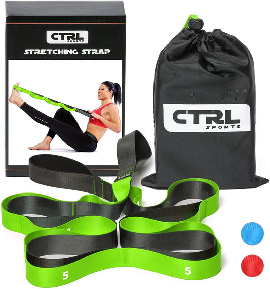 Stretching Strap with Loops - Non Elastic Stretch Band for Physical Therapy, Yoga Strap for Stretching Equipment, Stretch Bands for Exercise and Flexibility - Fascia, Hamstring & Leg Stretcher Belt - zenfulharmony.com