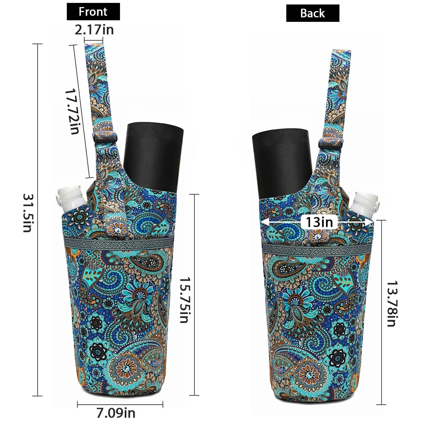 IwIeIaIrI Yoga Mat Bag with Large Size Pocket and Zipper Pocket，Yoga Bag Adjustable Shoulder Strap- Holds More Yoga Accessories - zenfulharmony.com