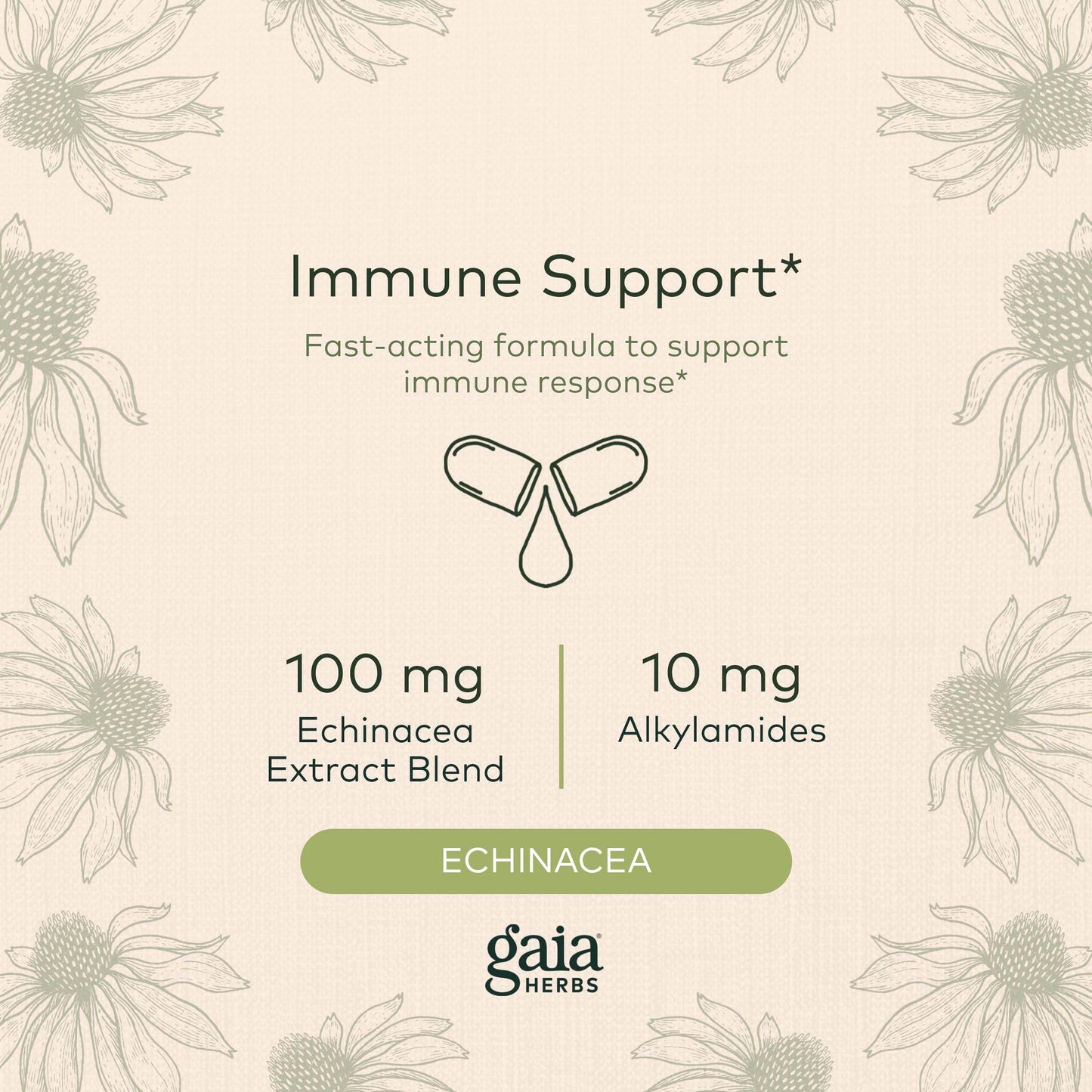 Gaia Herbs Quick Defense - Fast-Acting Immune Support Supplement for Use at Onset of Symptoms - with Echinacea, Black Elderberry, Ginger & Andrographis - 80 Vegan Liquid Phyto-Capsules (8-Day Supply) - zenfulharmony.com