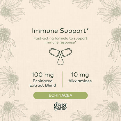 Gaia Herbs Quick Defense - Fast-Acting Immune Support Supplement for Use at Onset of Symptoms - with Echinacea, Black Elderberry, Ginger & Andrographis - 80 Vegan Liquid Phyto-Capsules (8-Day Supply) - zenfulharmony.com