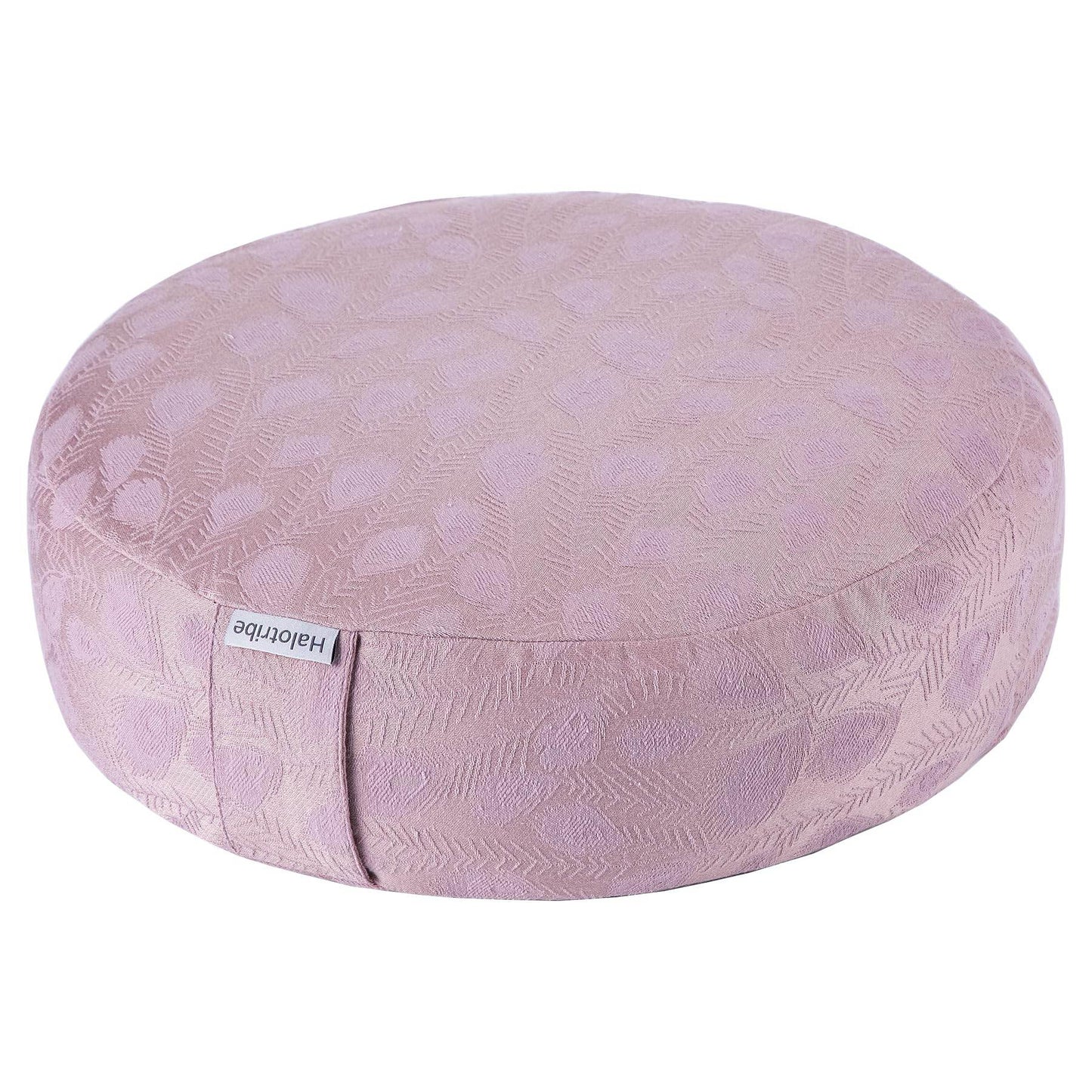 Halotribe Meditation Cushion, Comfortable Meditation Pillow with Peacock Feather Jacquard Cover. Buckwheat Hull Filled Zafu Floor Pillow 16 * 16 * 5 in - zenfulharmony.com