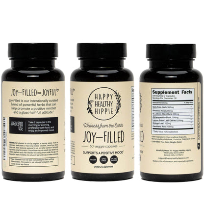 Joy-Filled Mood Support Supplement with St. Johns Wort | Stress Relief Supplement - Helps Calm The Mind & Body | 100% Plant-Based, Ashwagandha, Rhodiola Rosea, Eleuthero | Herbal, 60 ct - zenfulharmony.com