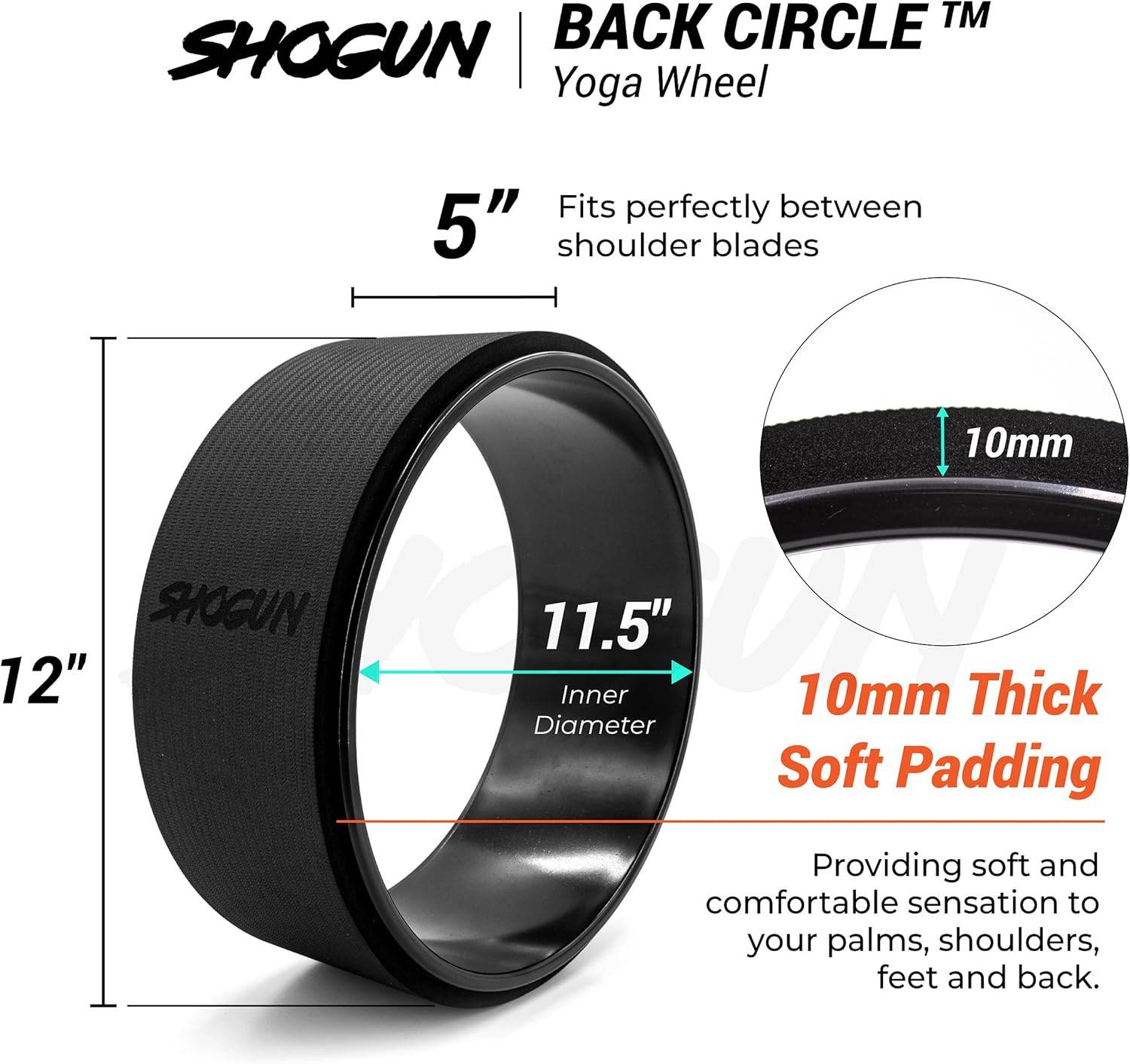 Shogun Yoga Wheel Roller for Back Pain Relief - Back Roller Stretching Device for Spine Stretching, Improved Flexibility & Mobility - zenfulharmony.com