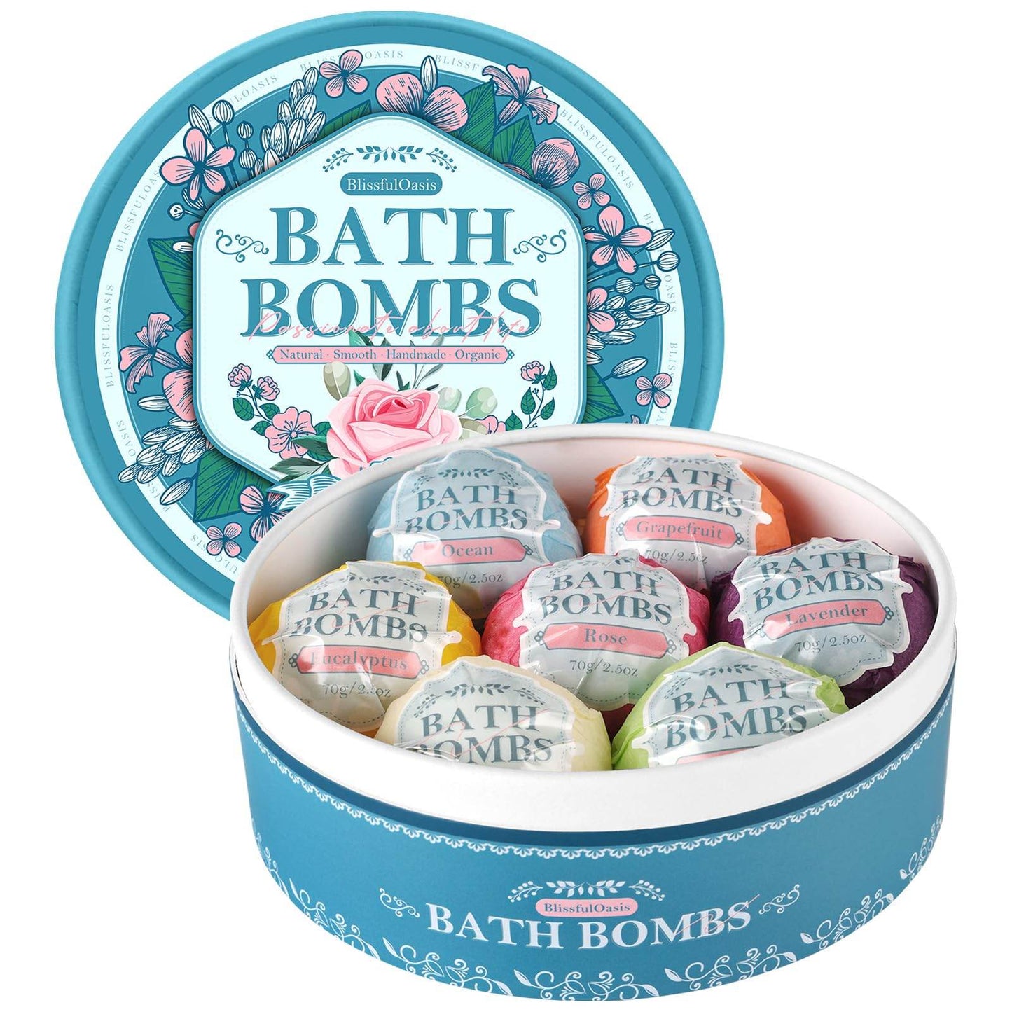 Bath Bombs Set, 7 Packs Bubble Fizzies Relaxation with Shea Butter, Dry Skin Moisturize, Birthday, Christmas Gift, Valentine’s Idea for Women, Mother, Wife, Girlfriend - zenfulharmony.com