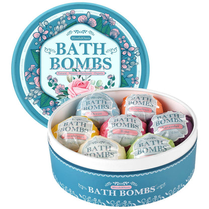 Bath Bombs Set, 7 Packs Bubble Fizzies Relaxation with Shea Butter, Dry Skin Moisturize, Birthday, Christmas Gift, Valentine’s Idea for Women, Mother, Wife, Girlfriend - zenfulharmony.com