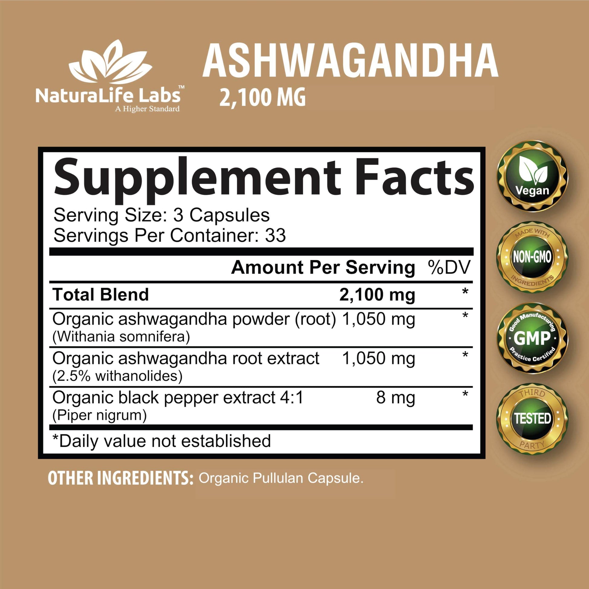 Organic Ashwagandha 2,100 mg - 100 Veggie Capsules Pure Organic Ashwagandha Powder and Root Extract - Stress Relief, Mood Enhancer - zenfulharmony.com